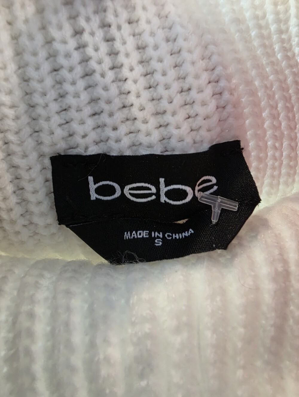 Bebe Colorblock Ribbed Logo Sweater Pink Cream Camel NWT - Picture 5 of 6
